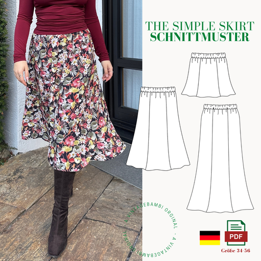 "The simple Skirt" Schnittmuster DEUTSCH