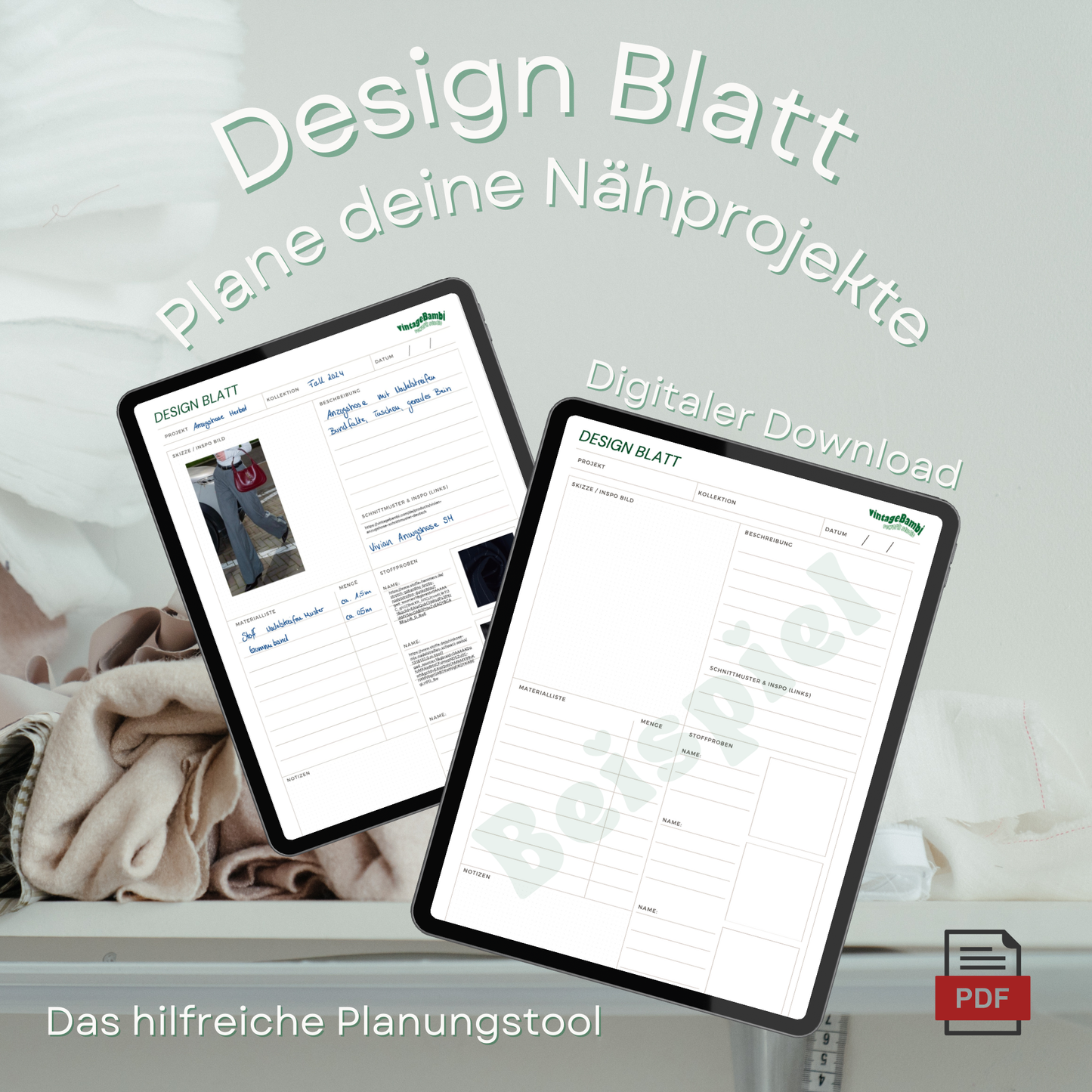 Druckvorlage Design Blatt