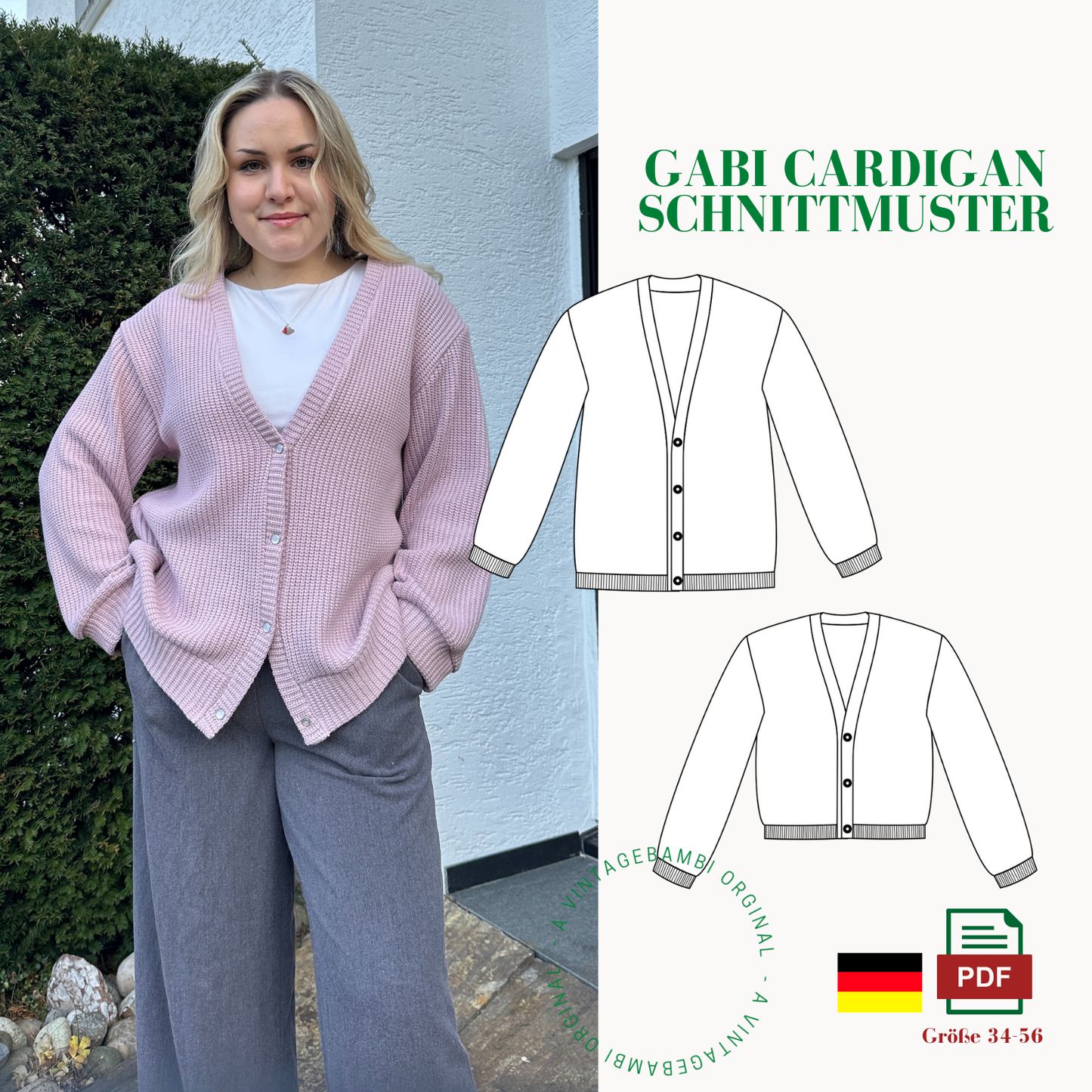 Gabi Cardigan Schnittmuster DEUTSCH