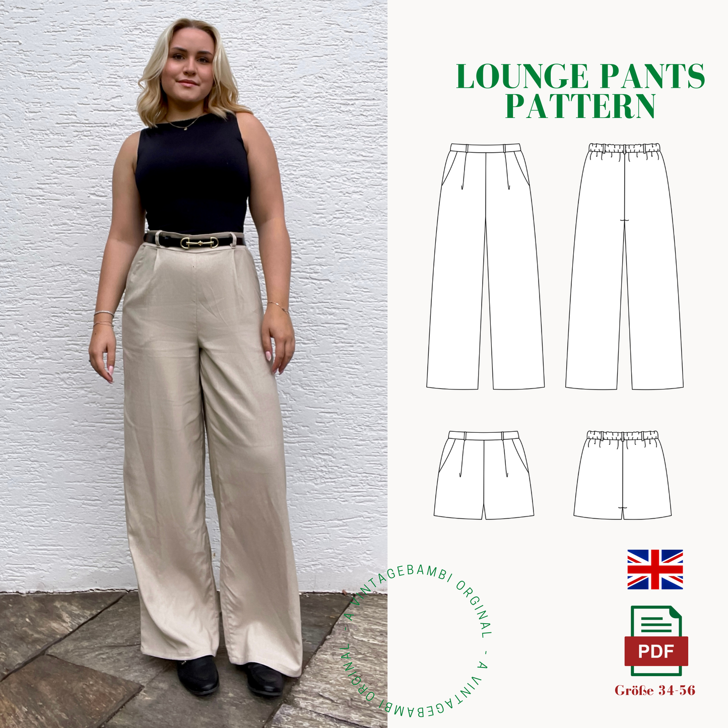 Vivian Trouser Sewing Pattern ENGLISH