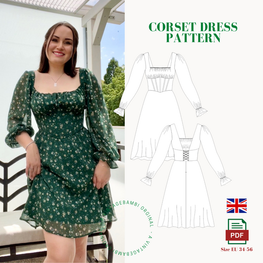 VintageBambi corset dress pattern ENGLISH