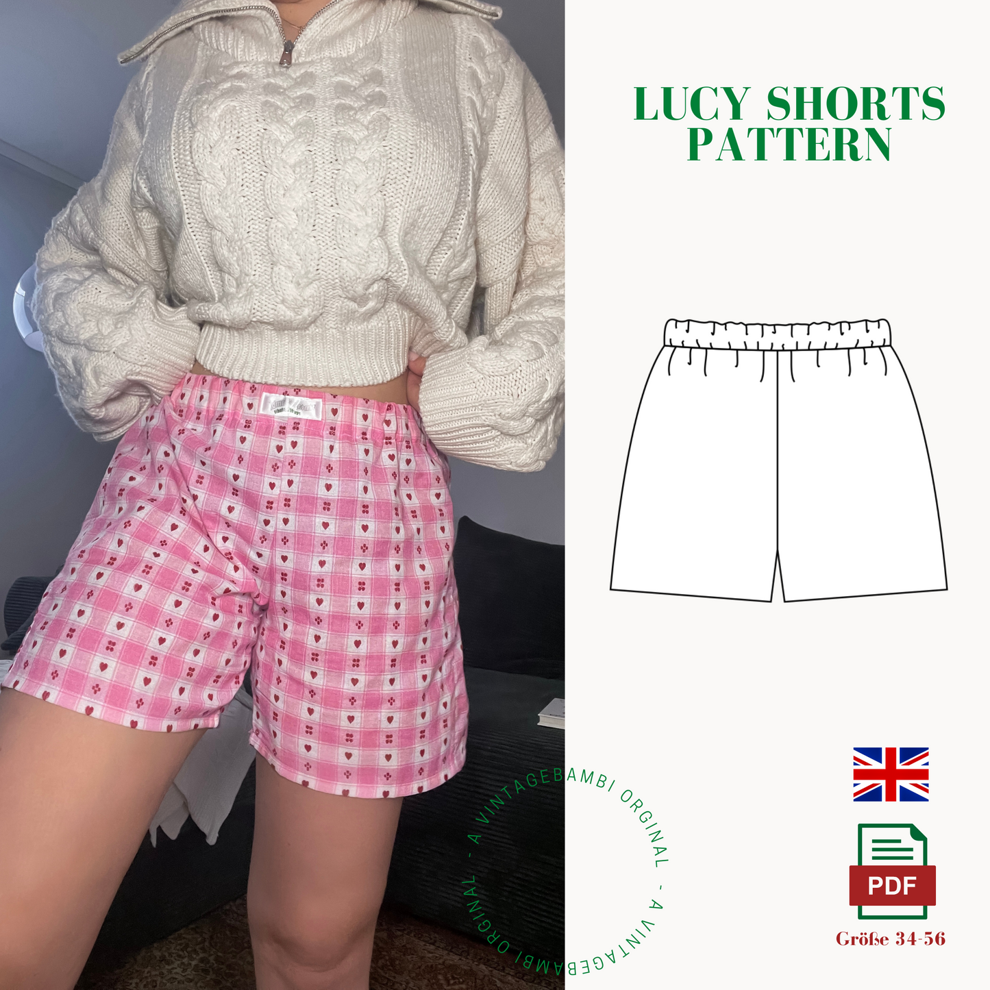 Shorts Lucy Sewing Pattern ENGLISH