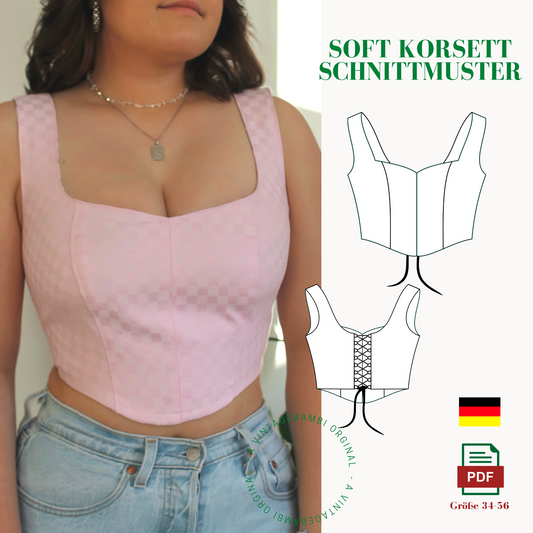 Soft-Korsett / Corsage Schnittmuster DEUTSCH