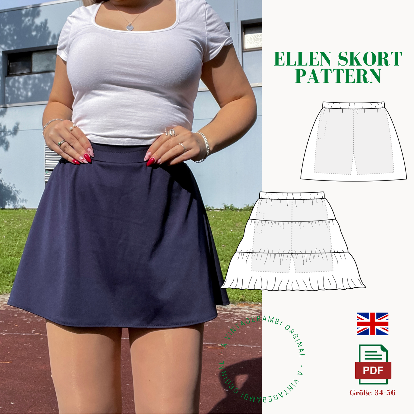 Ellen Skort pattern ENGLISH