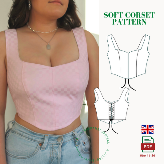 Soft-corset / corsage pattern ENGLISH