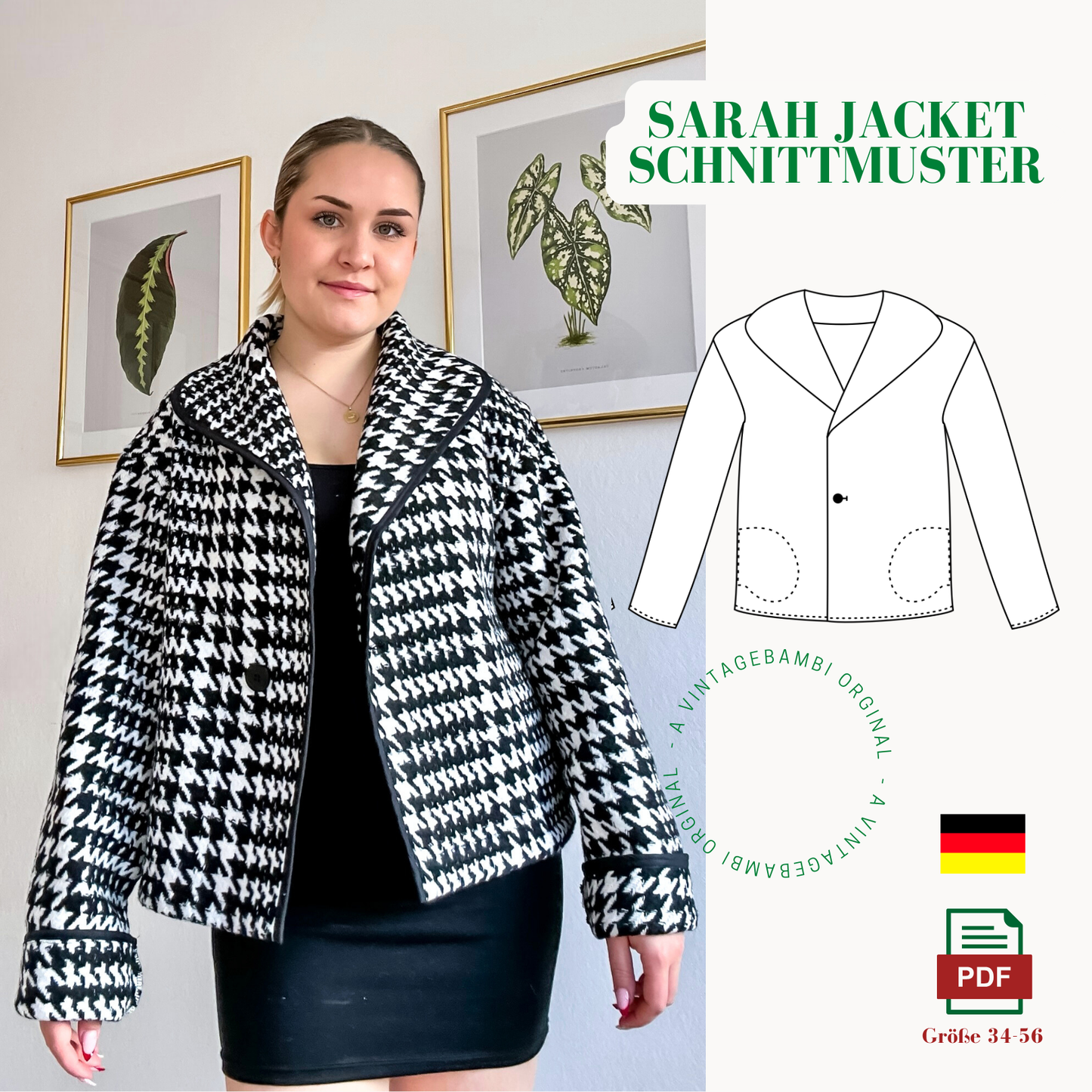 Sarah Jacke / Blazer Schnittmuster DEUTSCH