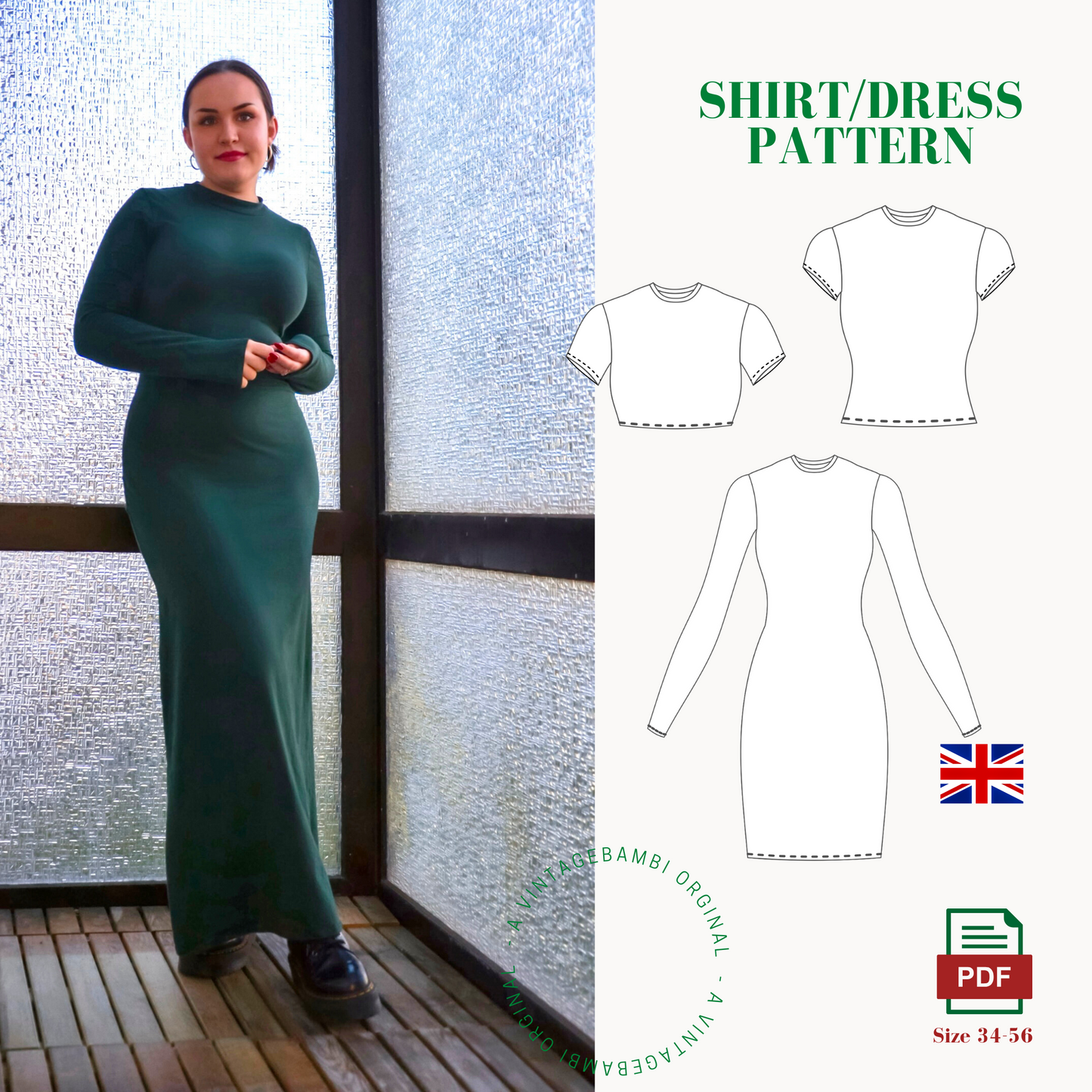 Shirt / Dress pattern ENGLISH