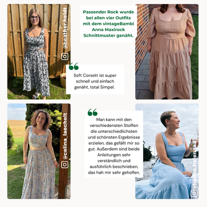 Soft-Korsett / Corsage Schnittmuster DEUTSCH