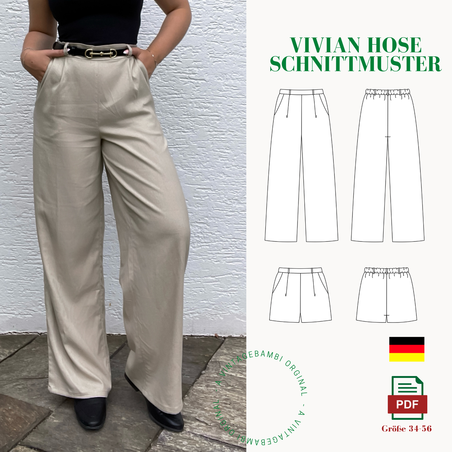 Vivian Anzugshose Schnittmuster DEUTSCH