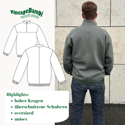 Sammy Sweatshirt Schnittmuster DEUTSCH