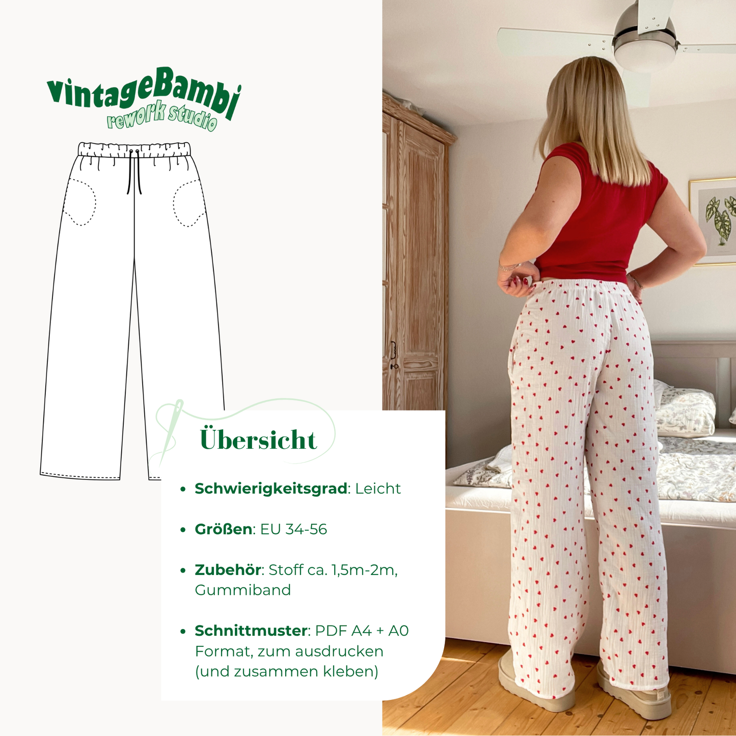 Lounge Hose Schnittmuster Deutsch