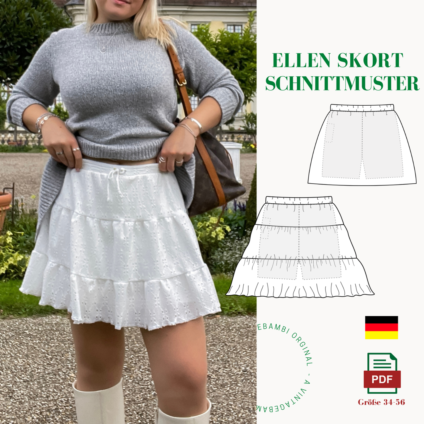 Ellen Skort Schnittmuster DEUTSCH