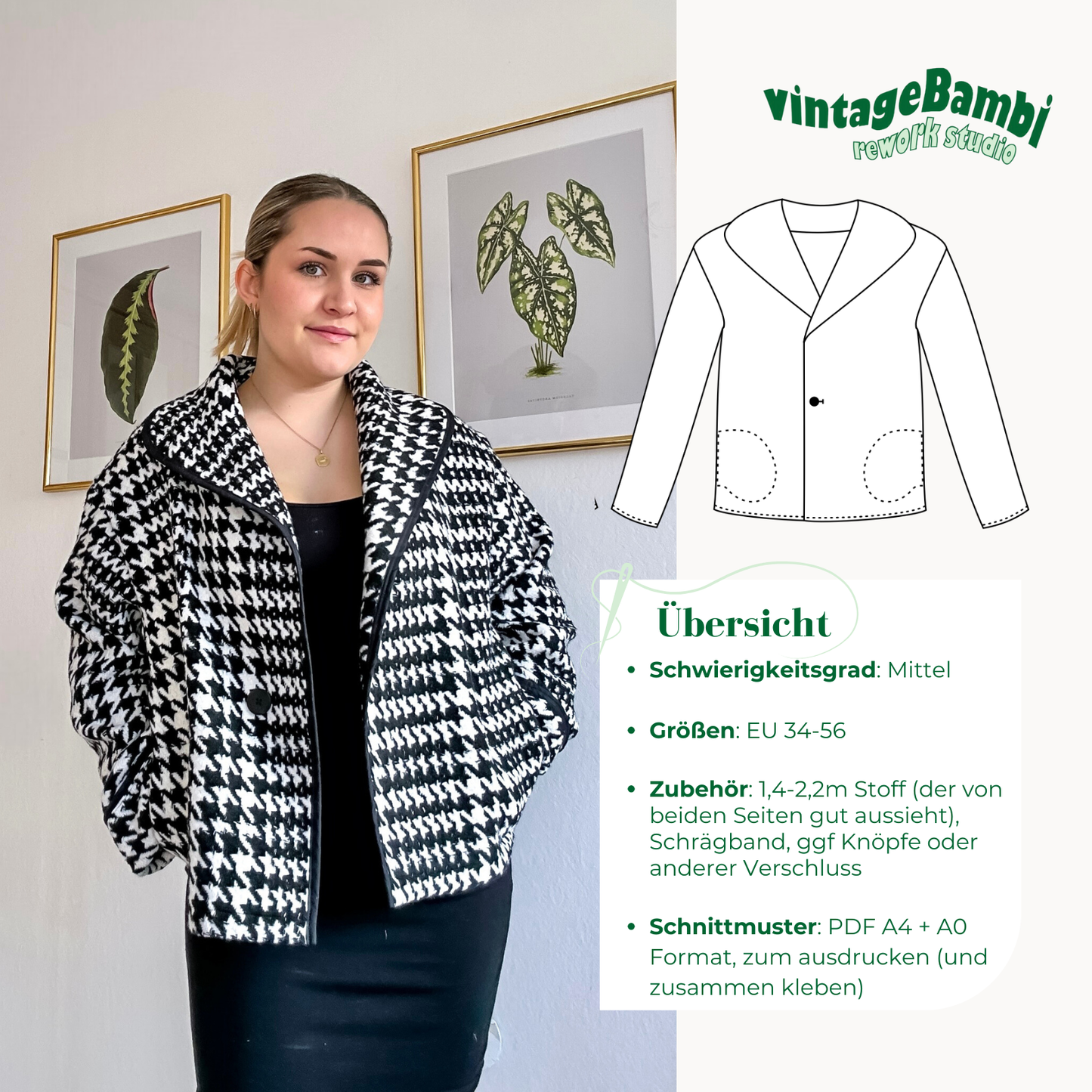 Sarah Jacke / Blazer Schnittmuster DEUTSCH