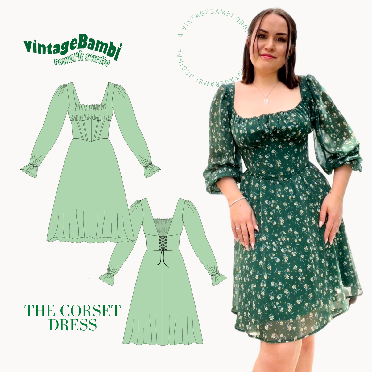 VintageBambi Korsett Kleid Schnittmuster DEUTSCH – vintageBambi