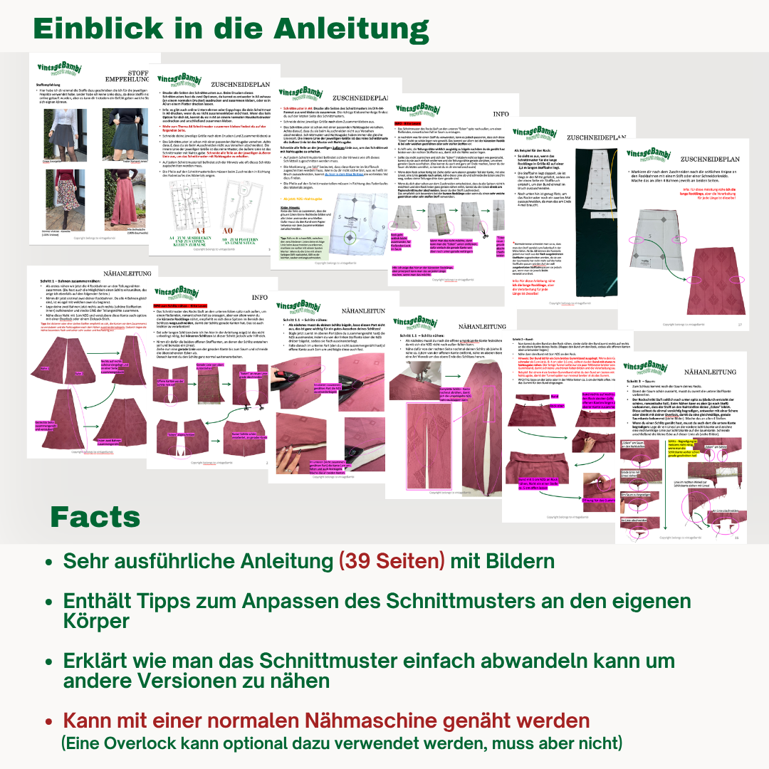 "The simple Skirt" Schnittmuster DEUTSCH