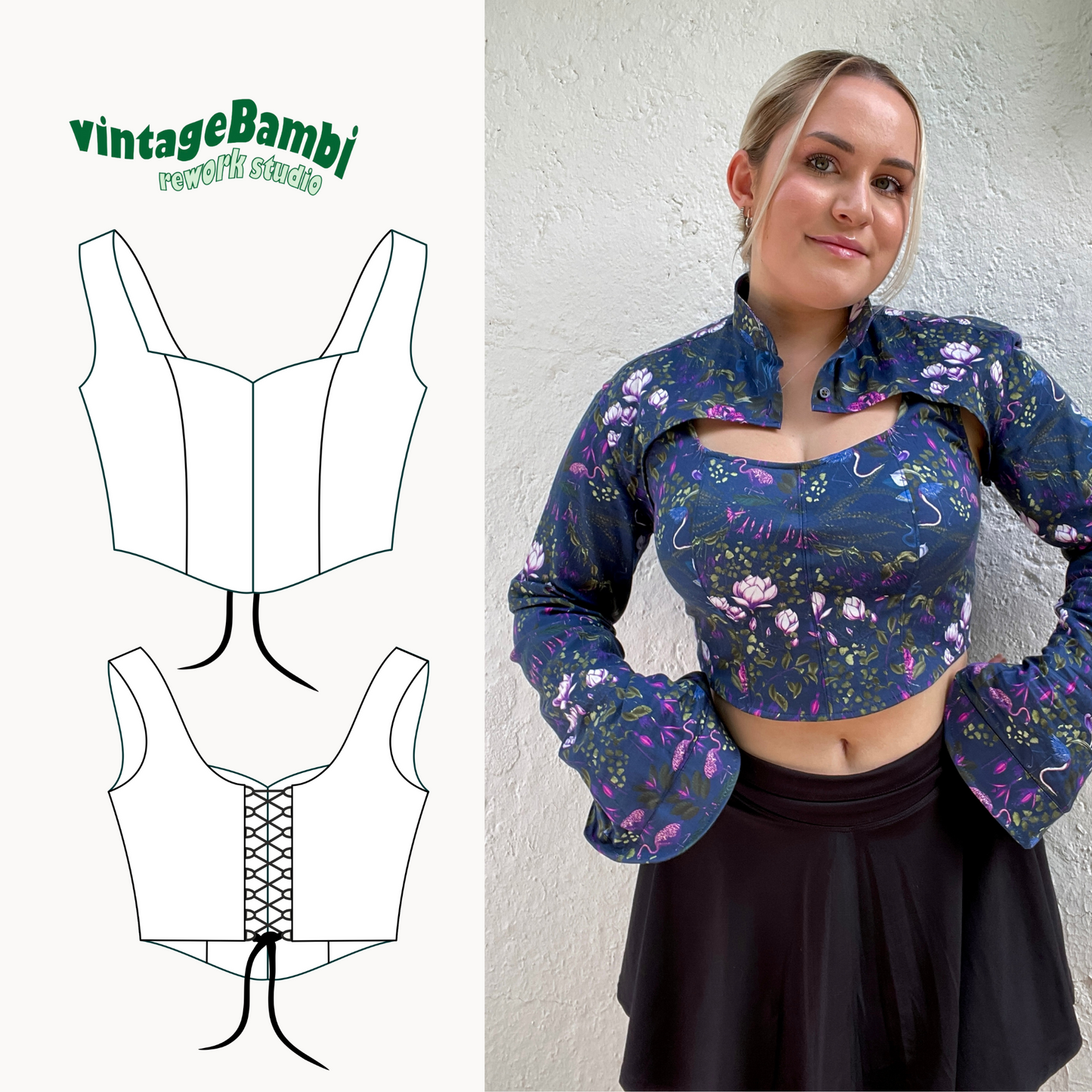 VintageBambi soft-corset / corsage pattern ENGLISH