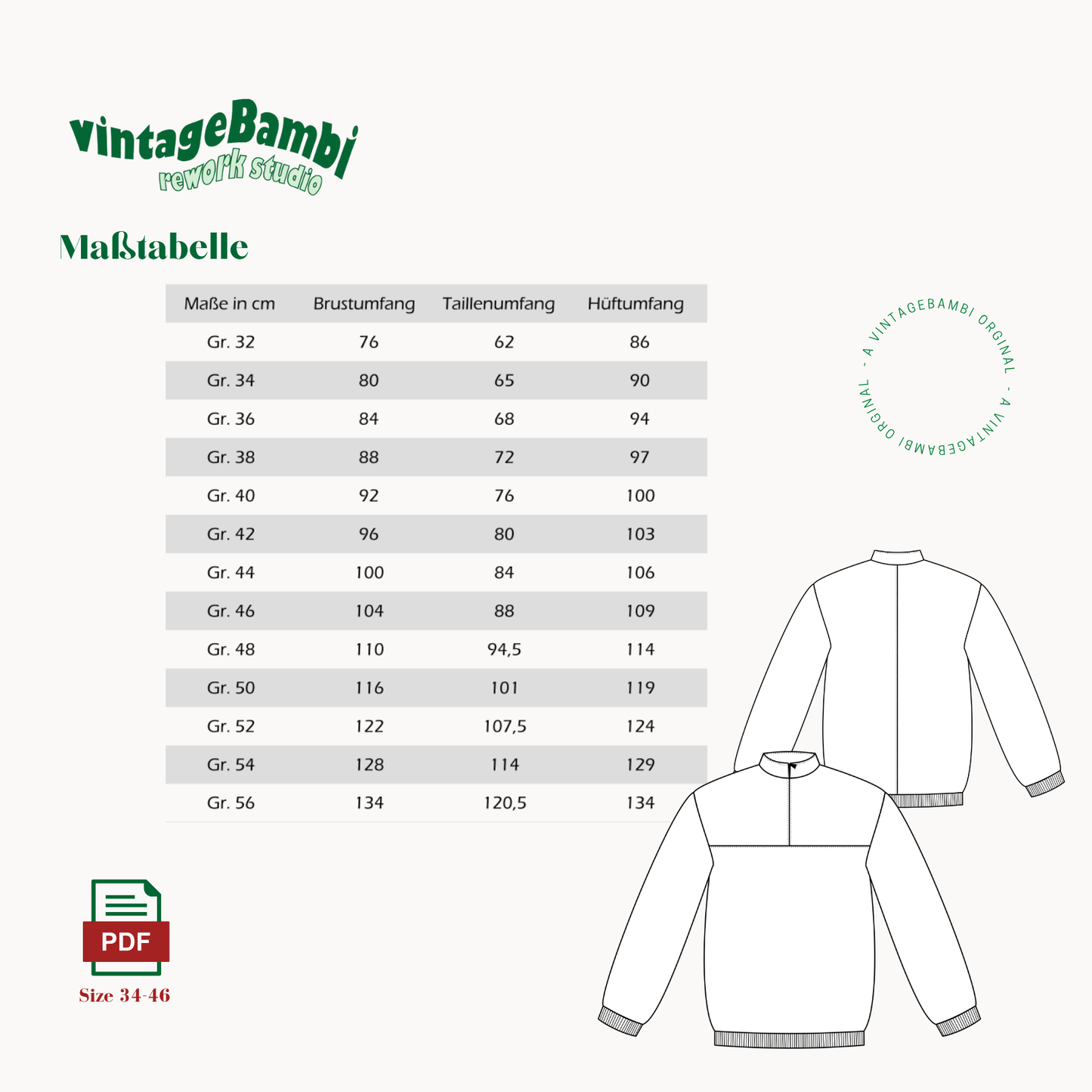 Sammy Sweatshirt Schnittmuster DEUTSCH