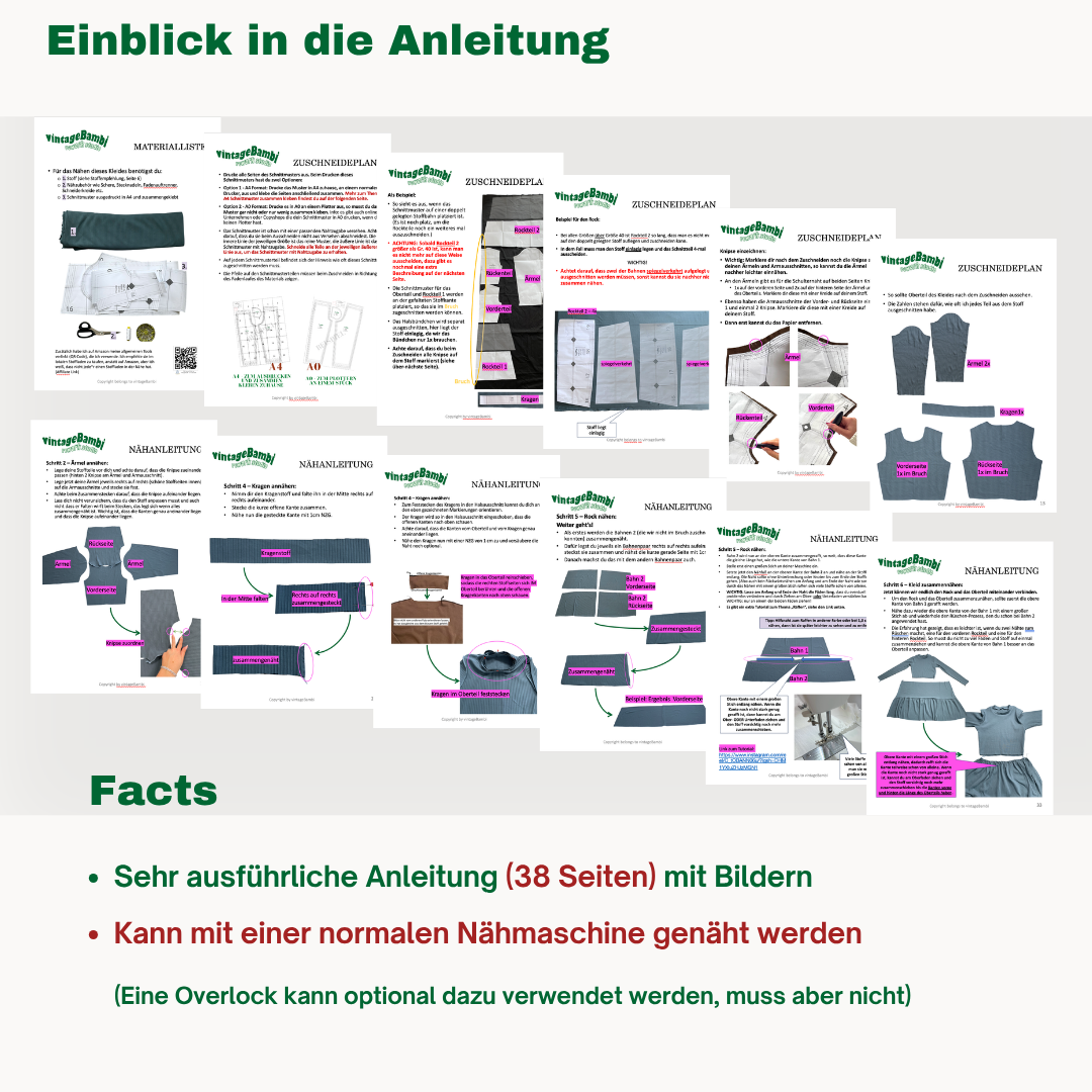 Melli Kleid Schnittmuster DEUTSCH