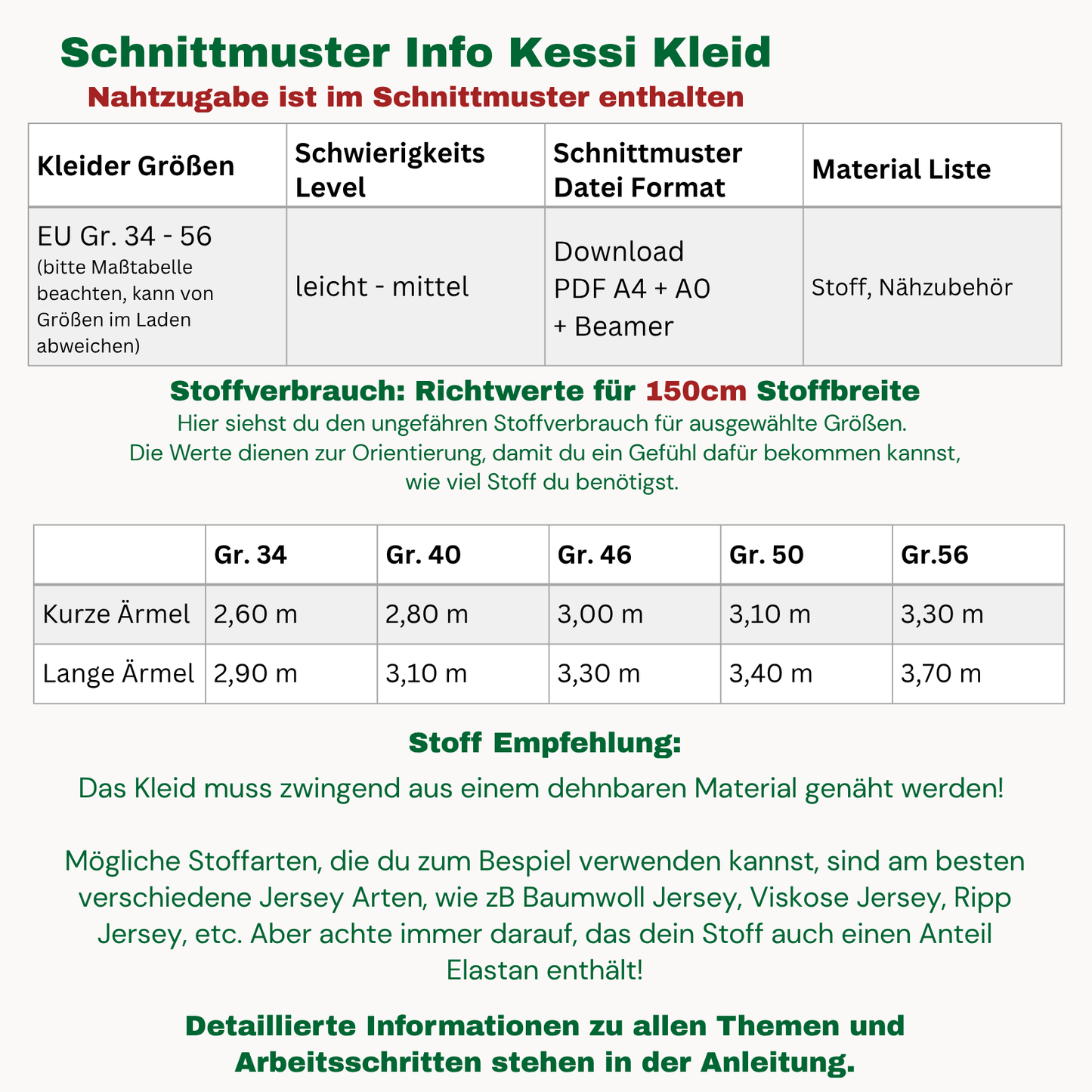 Kessi Kleid Schnittmuster Deutsch