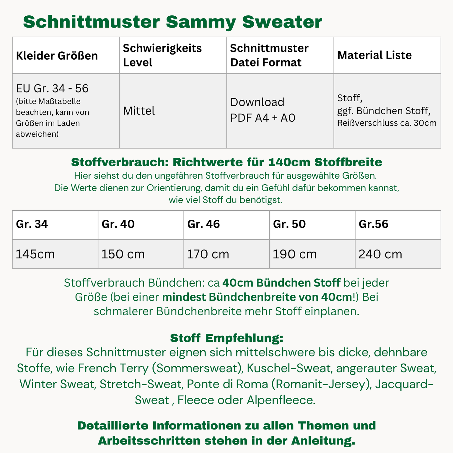 Sammy Sweatshirt Schnittmuster DEUTSCH