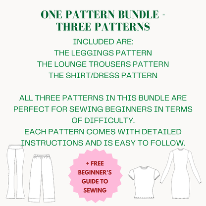 Beginner sewing patterns bundle