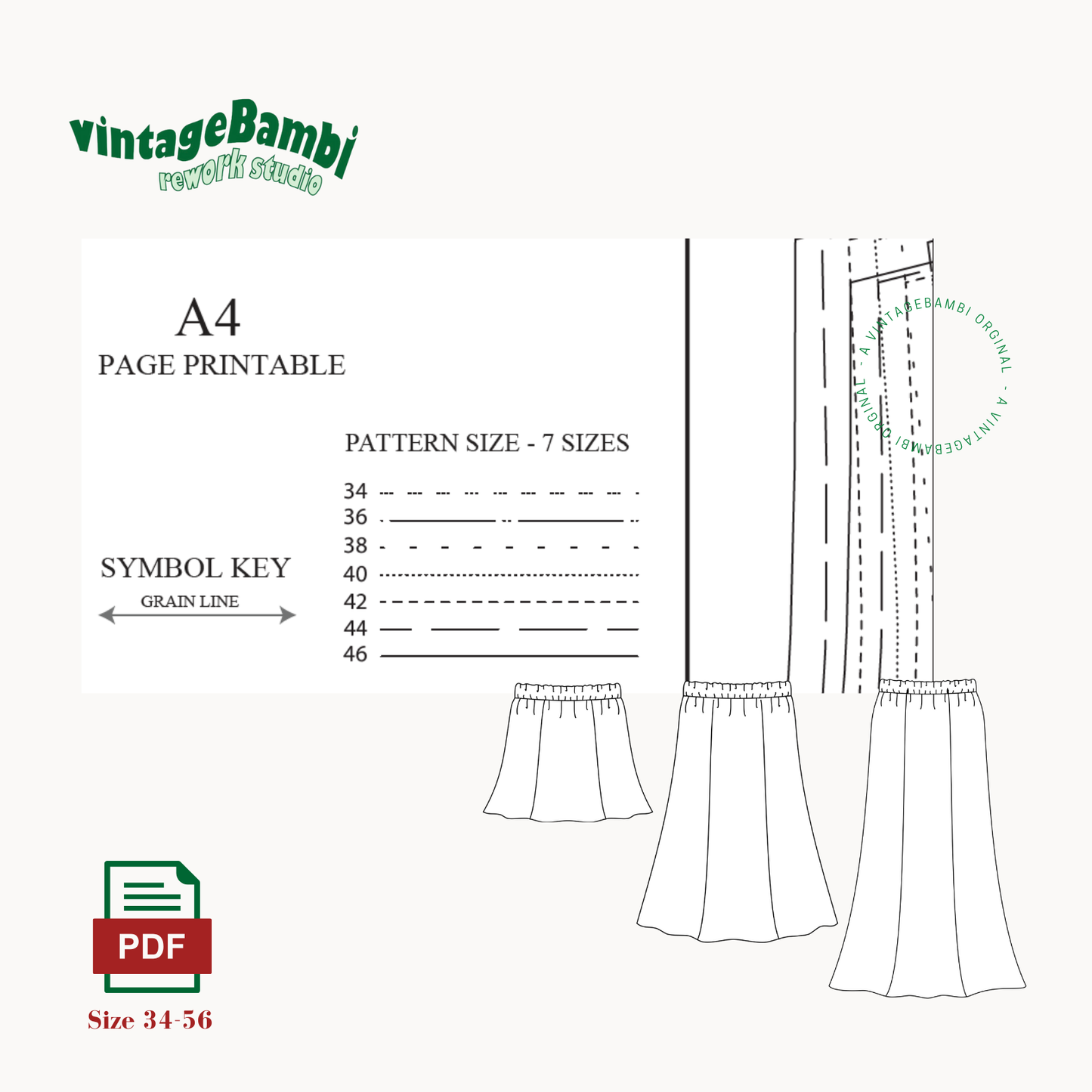"The simple Skirt" Schnittmuster DEUTSCH