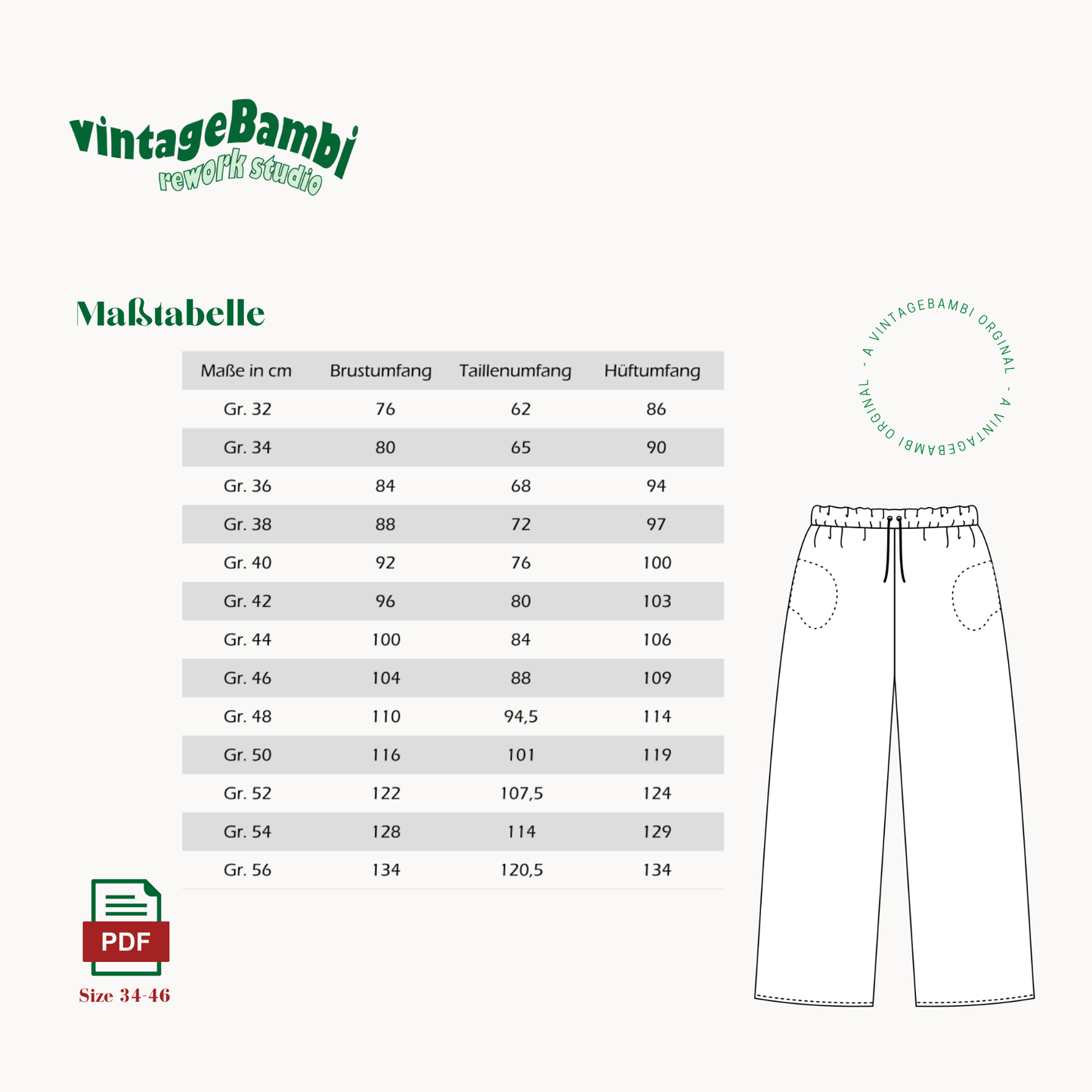 Lounge Hose Schnittmuster Deutsch