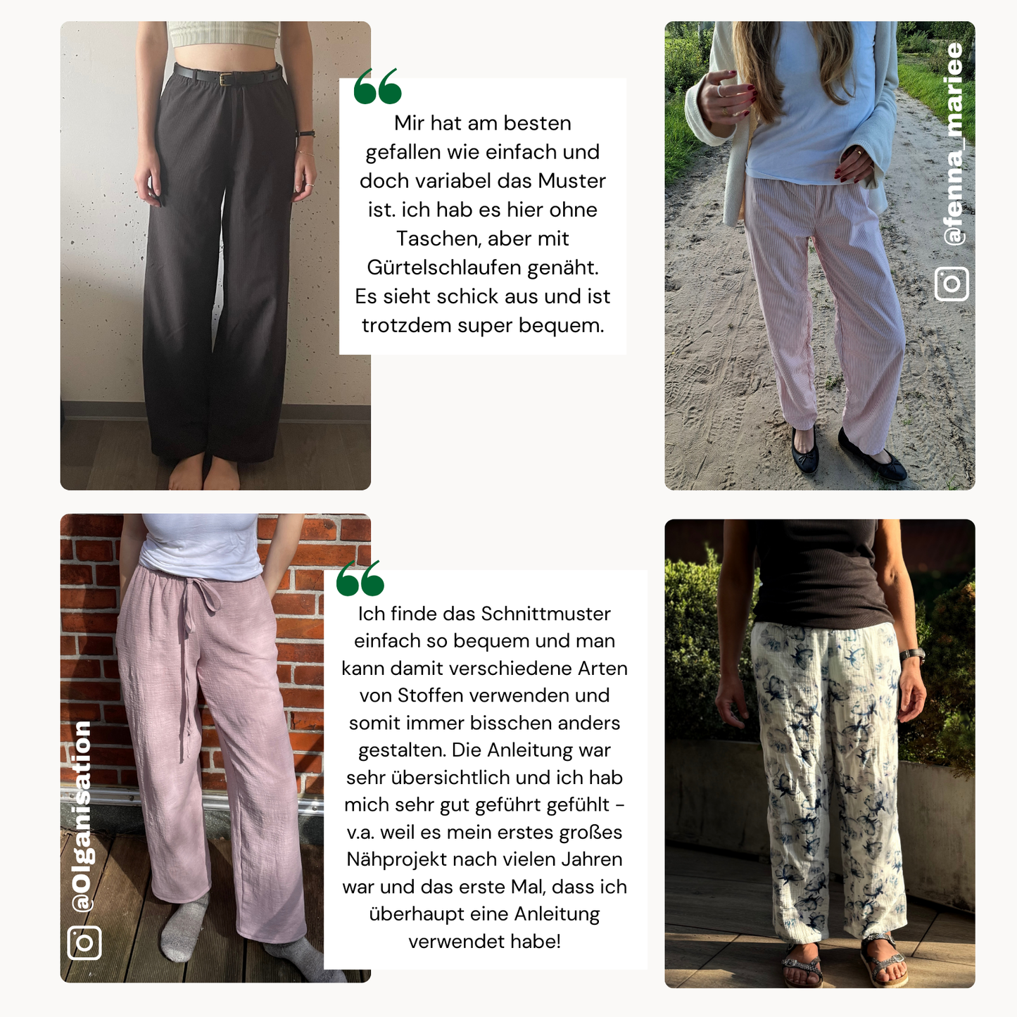 Lounge Hose Schnittmuster DEUTSCH