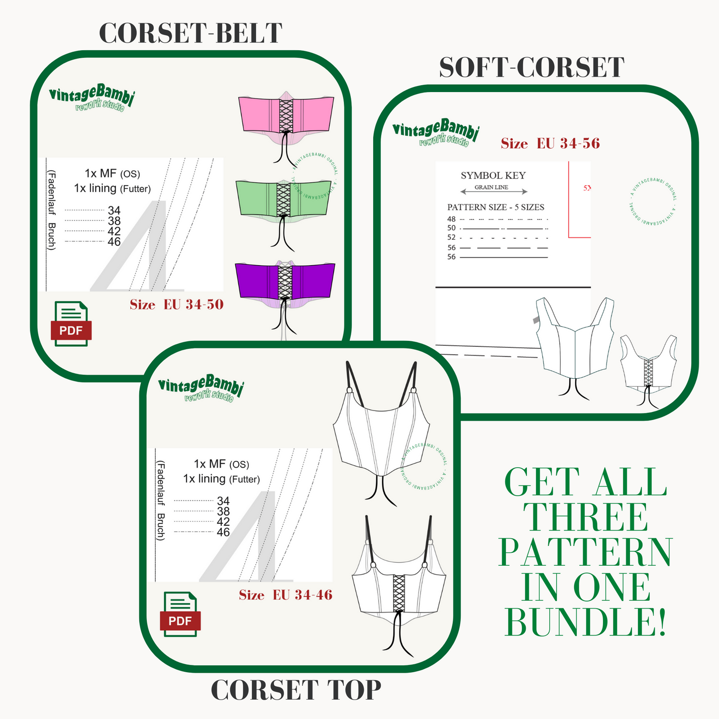 Corset collection Sewing Pattern - Bundle ENGLISH
