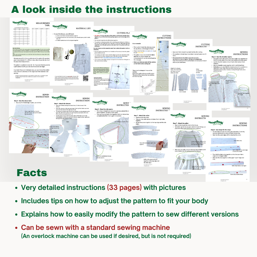 Lera blouse sewingpattern ENGLISH