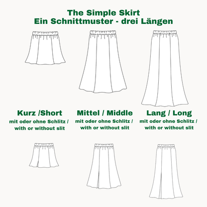 "The simple Skirt" Schnittmuster DEUTSCH