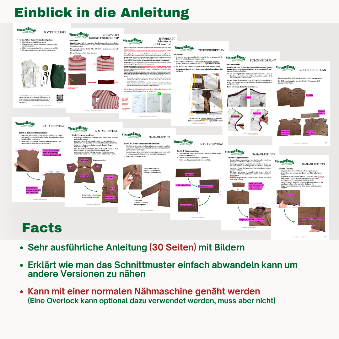 Lilly Longsleeve Schnittmuster DEUTSCH