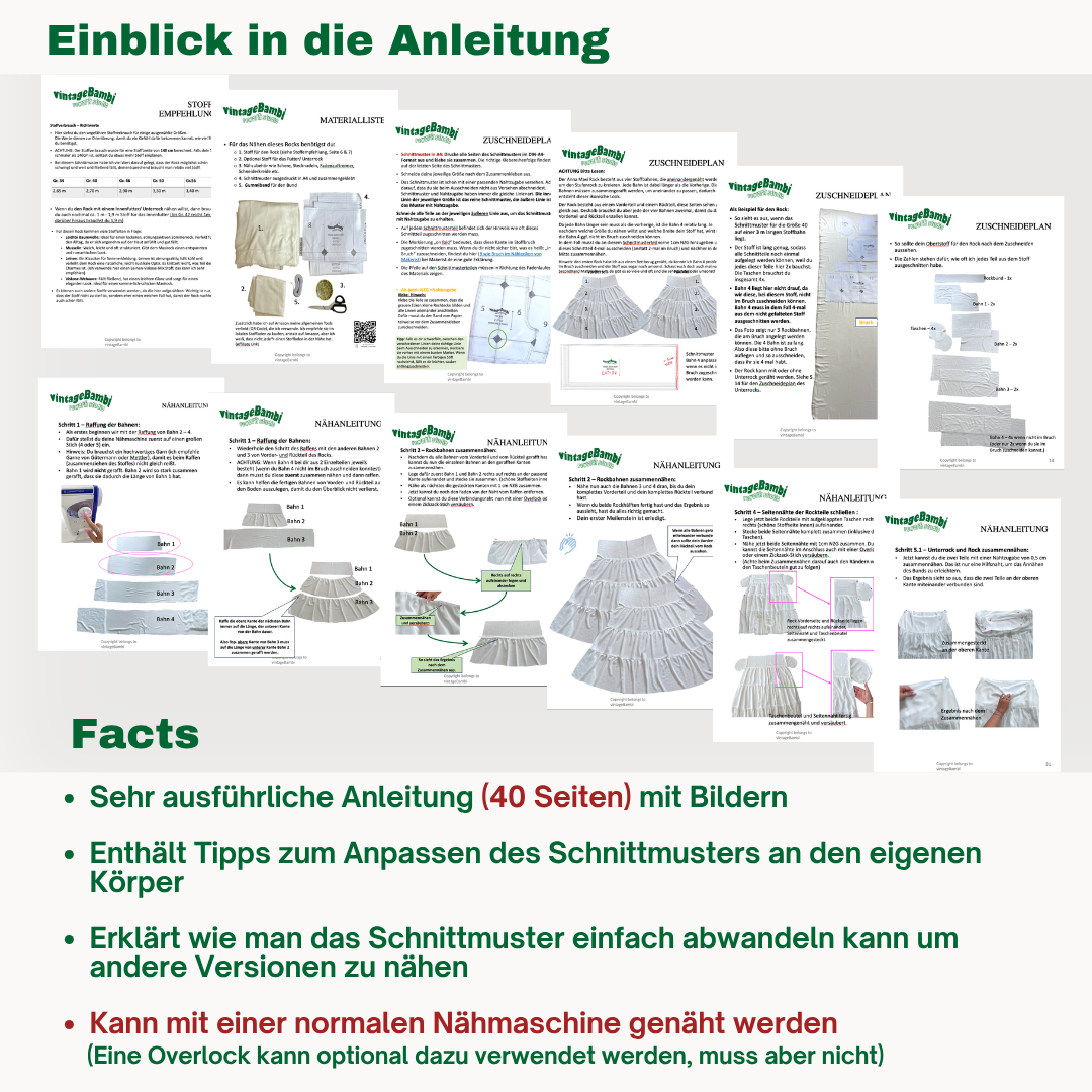 Anna Maxirock Schnittmuster DEUTSCH
