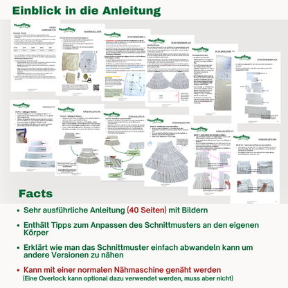 Anna Maxirock Schnittmuster DEUTSCH