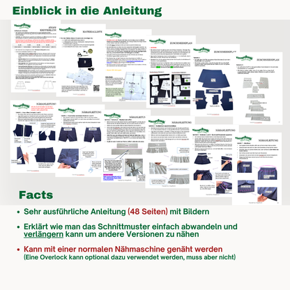 2 in 1 - Ellen Skort Schnittmuster DEUTSCH