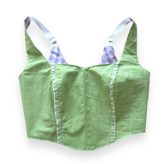 Soft corset green ruffles / Size S