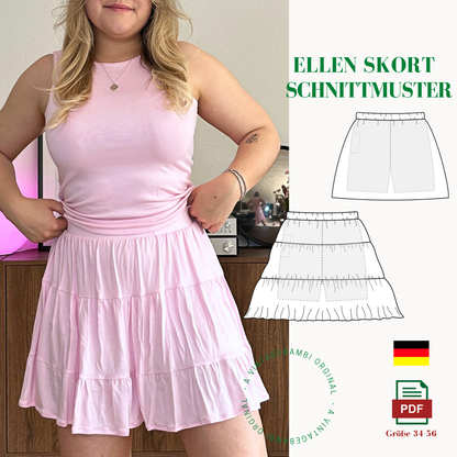 2 in 1 - Ellen Skort Schnittmuster DEUTSCH