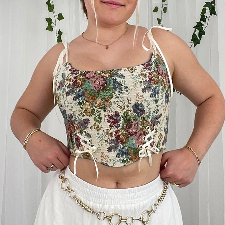 Vintage Flower corset / Size S-M