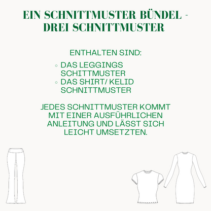 Leggings & Shirt Schnittmuster Bündel DEUTSCH