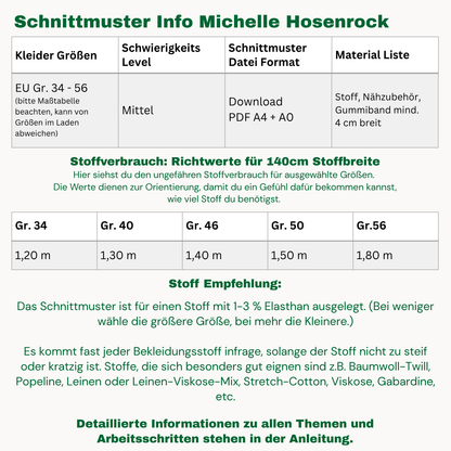 Michelle Hosenrock Schnittmuster DEUTSCH