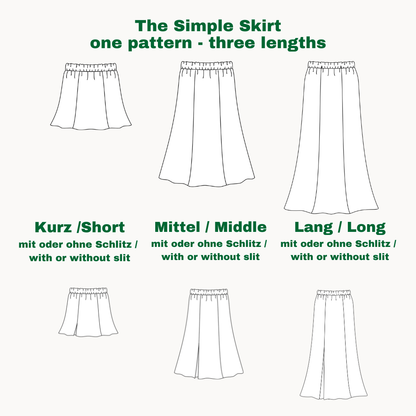 "The simple skirt" sewingpattern ENGLISH