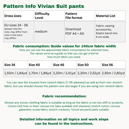 Vivian trouser sewingpattern ENGLISH