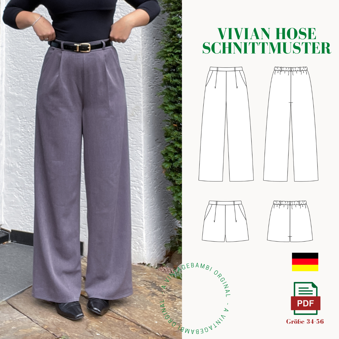 Vivian Anzugshose Schnittmuster DEUTSCH