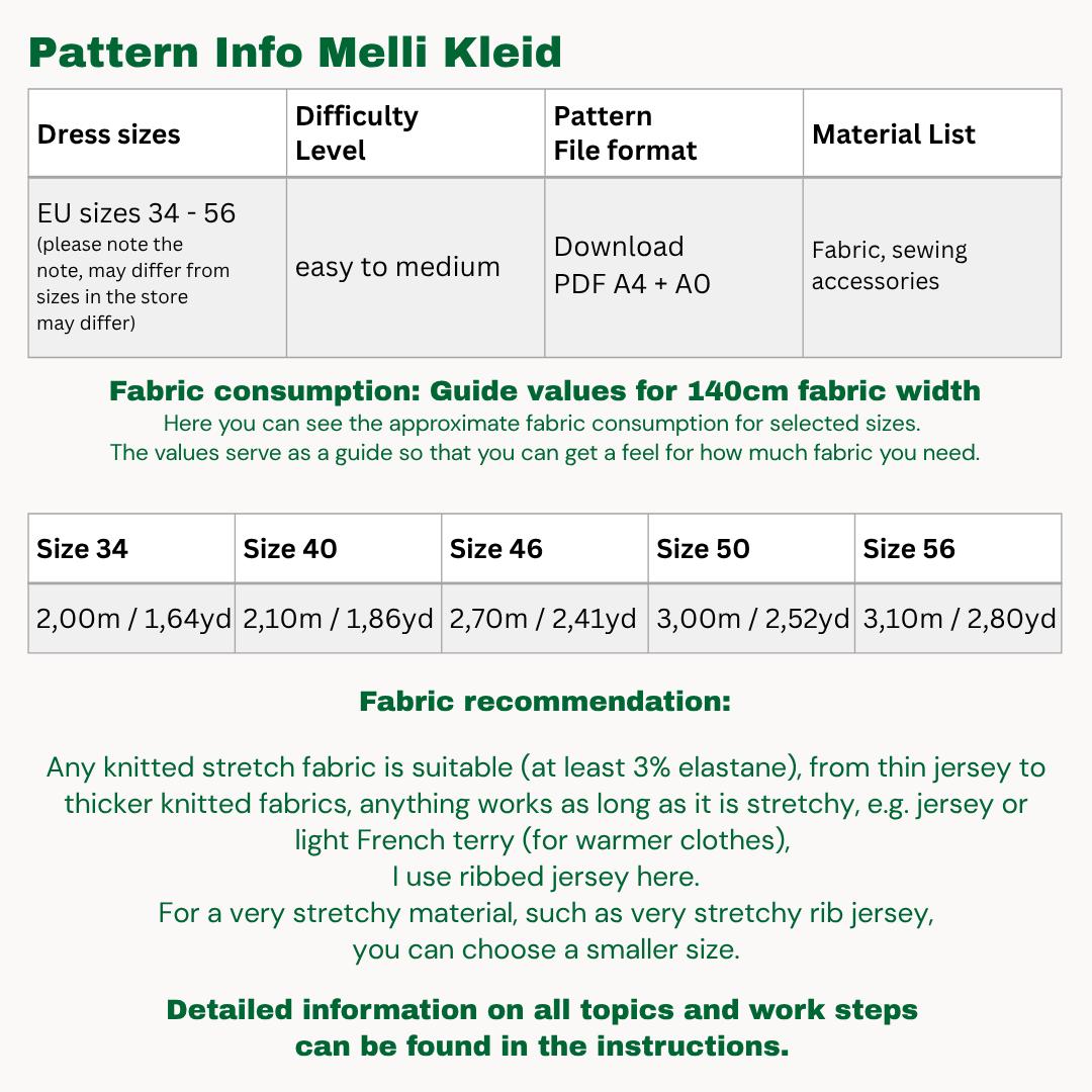 Melli dress sewingpattern ENGLISH