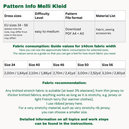 Melli dress sewingpattern ENGLISH