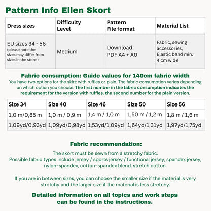 2 in 1 - Ellen skort sewingpattern ENGLISH