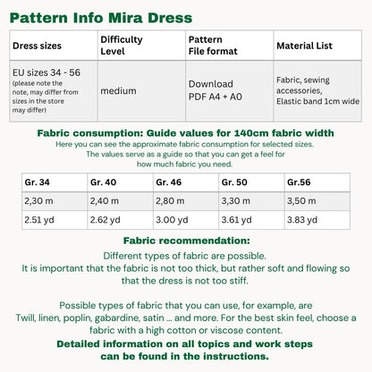 Mira dress sewingpattern ENGLISH