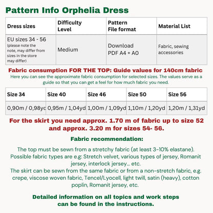 Orphelia dress sewingpattern ENGLISH