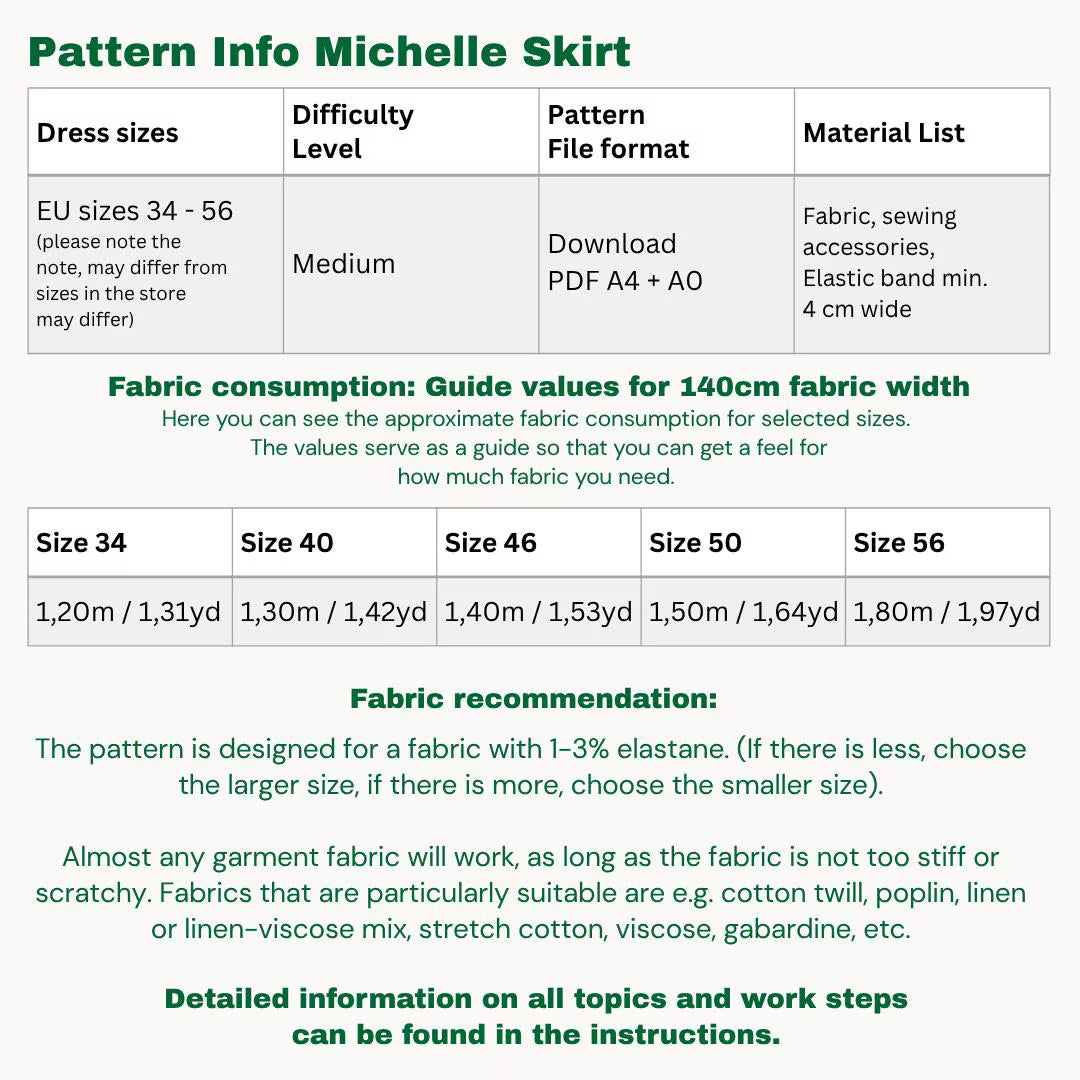 Michelle skort sewingpattern ENGLISH