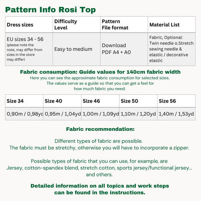 Rosi top sewingpattern ENGLISH